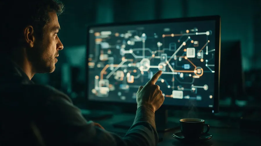 Sessão individual por vídeo, com o diagrama do negócio na tela